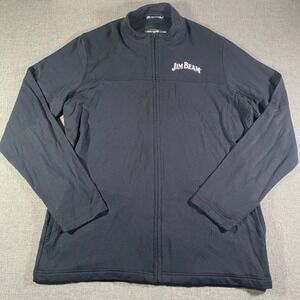 Travis Mathew Mens Jim Beam Embroidered Full Zip Jacket L Black Casual Golf